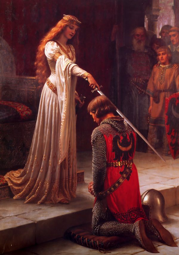 The_Accolade_Medieval_Knight_Painting_by_Edmund_Blair_Leighton_English_Pre-Raphaelite_Painter