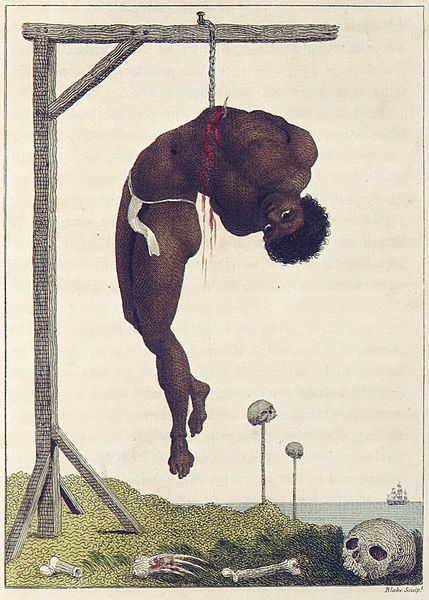 William Blake Un negro appeso vivo alla forca per le costole